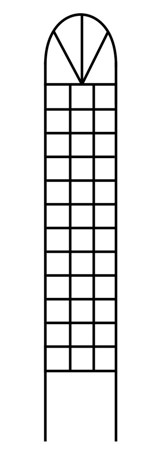An image of a small trellis with a geometric pattern.