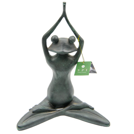 Stretching Yoga Frog Garden Sculpture