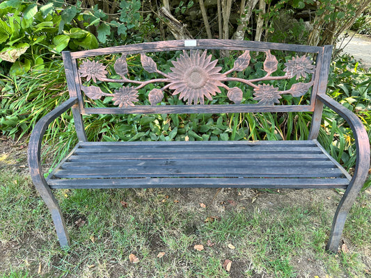 Loveseat Bench Bronze sunflower
