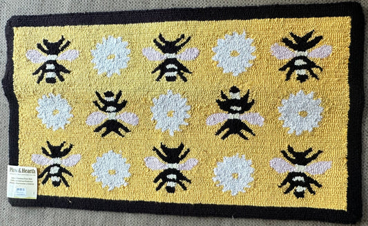 Bee Hooked Rug