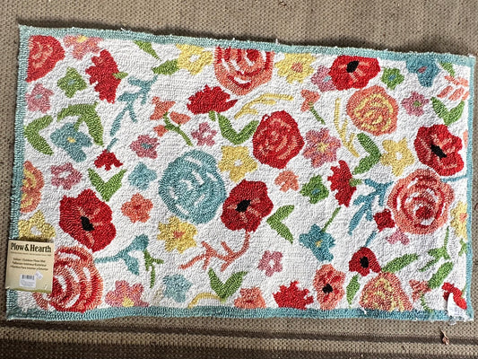 Meadow Flowers Hooked Rug