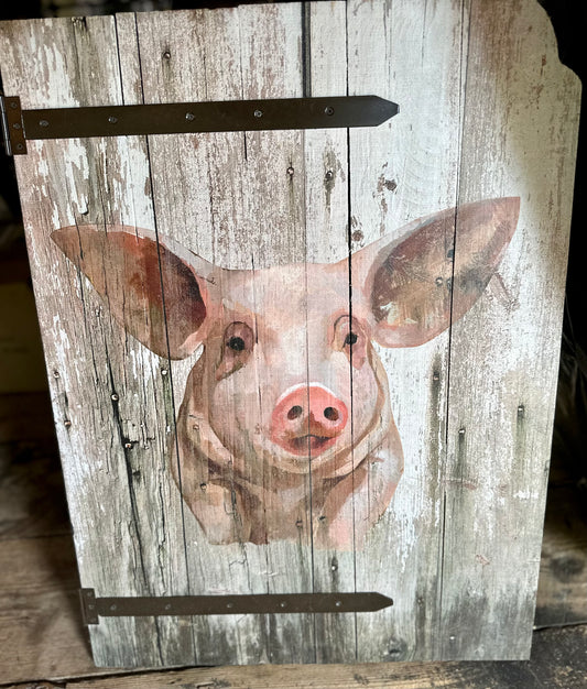 Pig Barnboard wall art