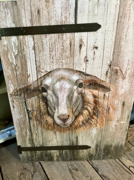 Sheep Barnboard Wall Art