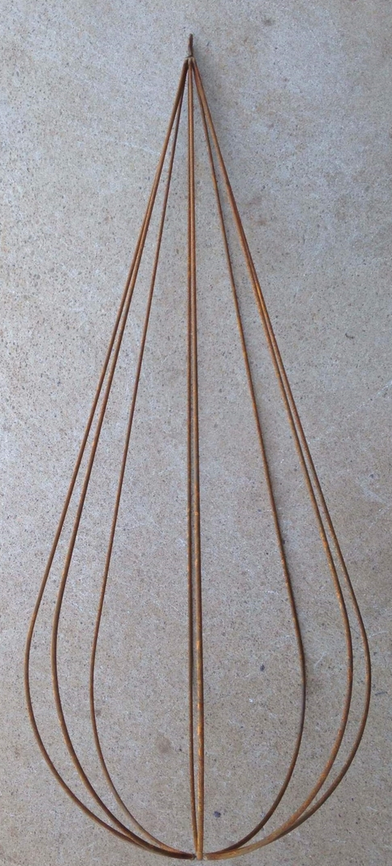 A large slender metal trellis with a solid steel construction, displayed against a neutral background.
