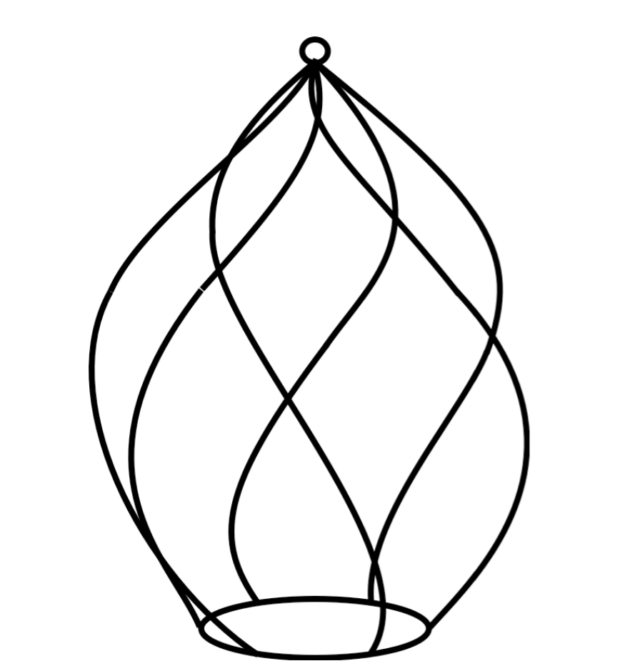 A black metal trellis with a swirling leaf design, intended for garden decor.